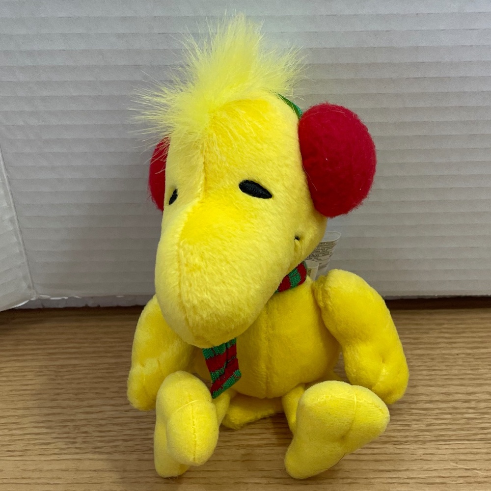 Vintage Hallmark Woodstock Christmas Plush Snoopy Peanuts 9" Stuffed Animal